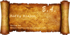 Baffy Alajos névjegykártya